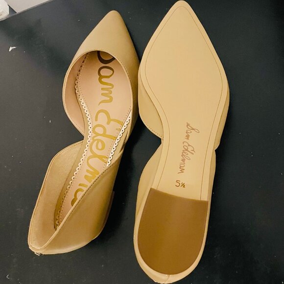 (NWT) Sam Edelman Rodney, Leather, Nude, Pointed Toe, Flats, D'Orsay, Size 5.5 - Picture 5 of 5